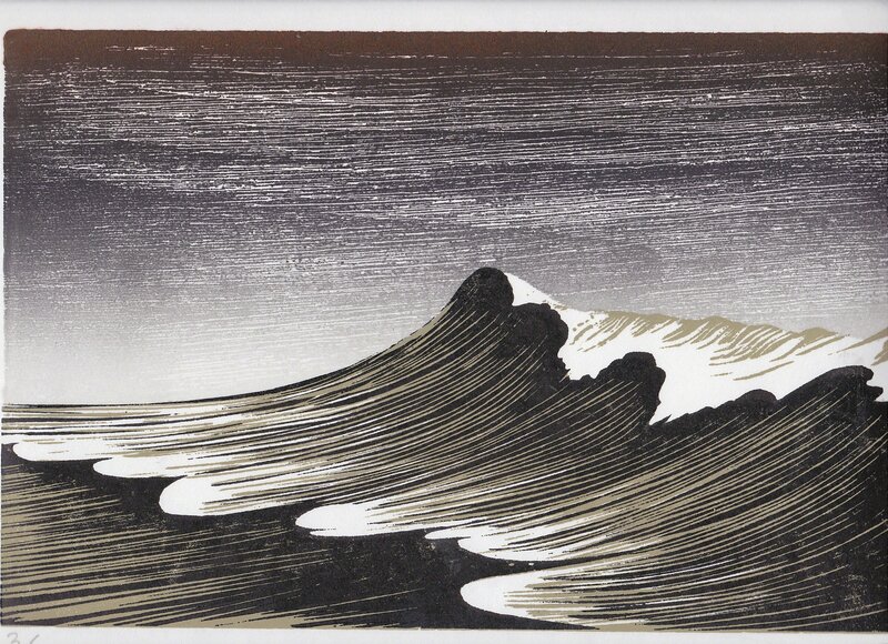 Merlyn Chesterman, ‘Winter Wave’, Print, Woodcut, Royal Society of Painter-Printmakers