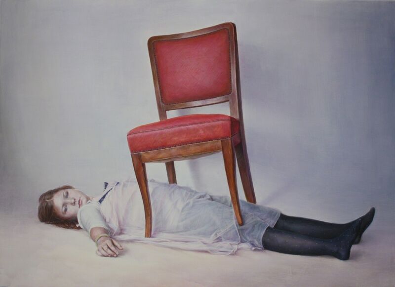 JIYUN CHEON, ‘Rika under the chair ’, 2014, Painting, Acrylic on canvas, Aki Gallery