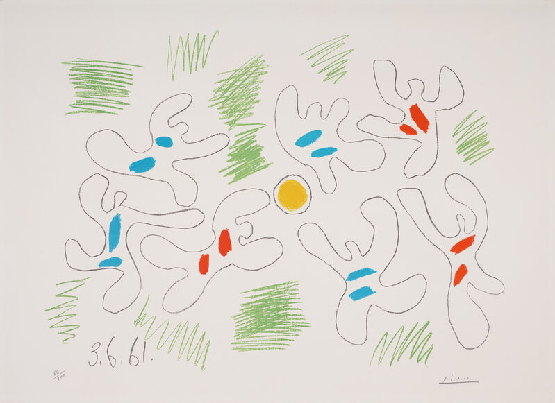 Pablo Picasso, ‘Football’, 1961, Print, Lithograph in colours, on Arches paper, with full margins., Phillips