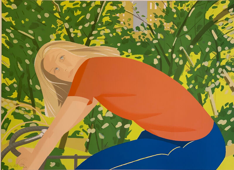 Alex Katz, ‘Bicycling in Central Park’, 1982, Print, Lithograph printed on Arches Cover paper, to the edges, World House Editions