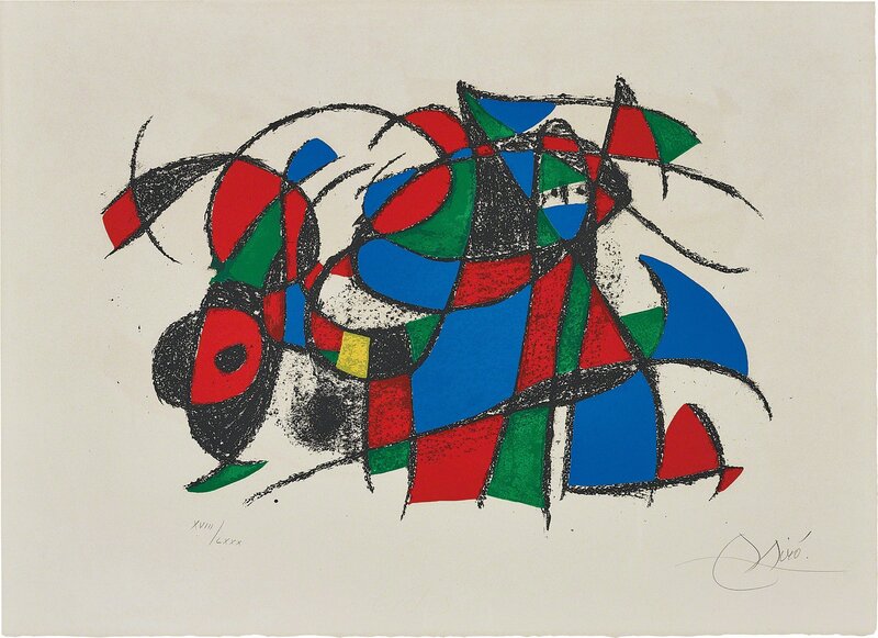 Joan Miró, ‘Joan Miró Lithographs II: one plate’, 1975, Print, Lithograph in colours, on Arches paper, with full margins., Phillips