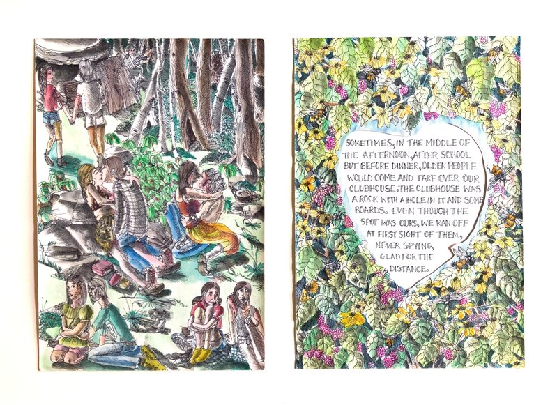 Katie Pell, ‘Tree Book: Clubhouse Diptych’, 2010, Painting, Watercolor and ink on paper, Ruiz-Healy Art