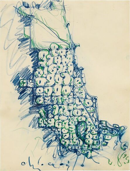 Claes Oldenburg, ‘Map of Chicago Stuffed with Soft Numbers’, 1963