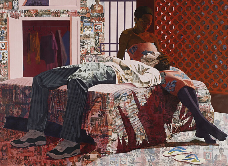 Njideka Akunyili Crosby, ‘Nwantinti’, 2012, Painting, Acrylic, pastel, charcoal, colored pencil and Xerox transfers on paper, The Studio Museum in Harlem