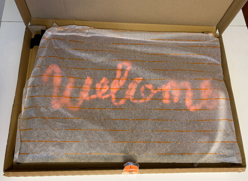 Banksy, ‘Welcome Mat’, 2020, Ephemera or Merchandise, Hand-stitched mat and life vests fabric, Blackline Gallery