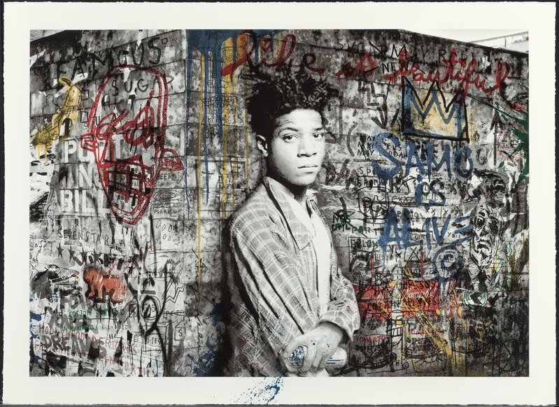 Mr. Brainwash, ‘Samo is alive (Basquiat)’, 2016, Print, Screenprint in colors on hand torn archival paper, hand finished with spray paint by the artist, Heritage Auctions