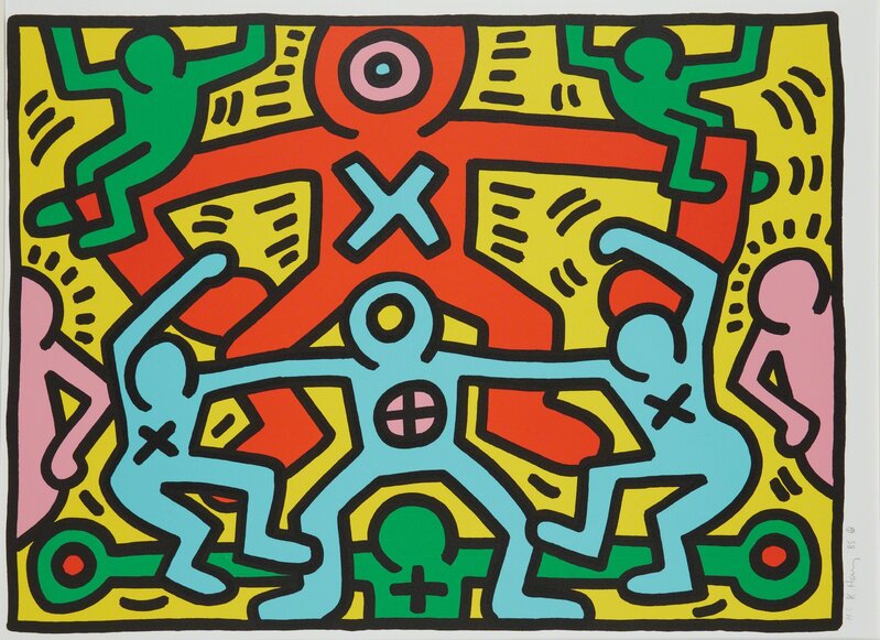 Keith Haring, ‘Untitled’, 1985, Print, Screenprint in colors, on Rives BFK paper, with full margins, Phillips