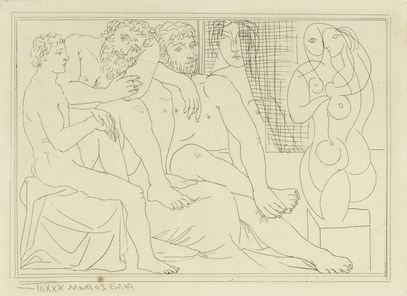 Pablo Picasso, ‘Sculpteurs, modèles et sculpture, from La Suite Vollard’, 1933, Print, Etching, on Arches paper, Christie's
