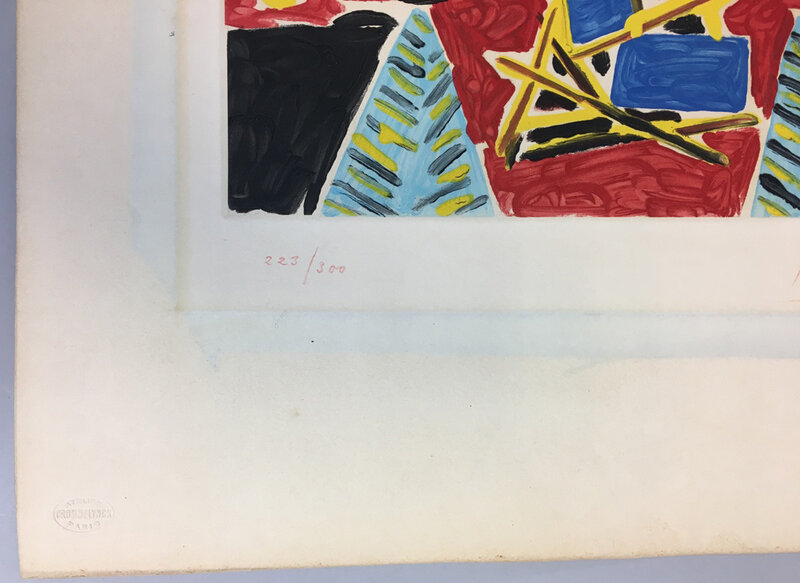 Pablo Picasso, ‘Intérieur Rouge avec Transatlantique Bleu’, 1959-60, Print, Color aquatint on Rives paper with watermark, Skinner