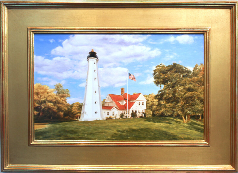 Lori Zummo, ‘North Point Lighthouse’, 2021, Painting, Oil on panel, Lily Pad Galleries