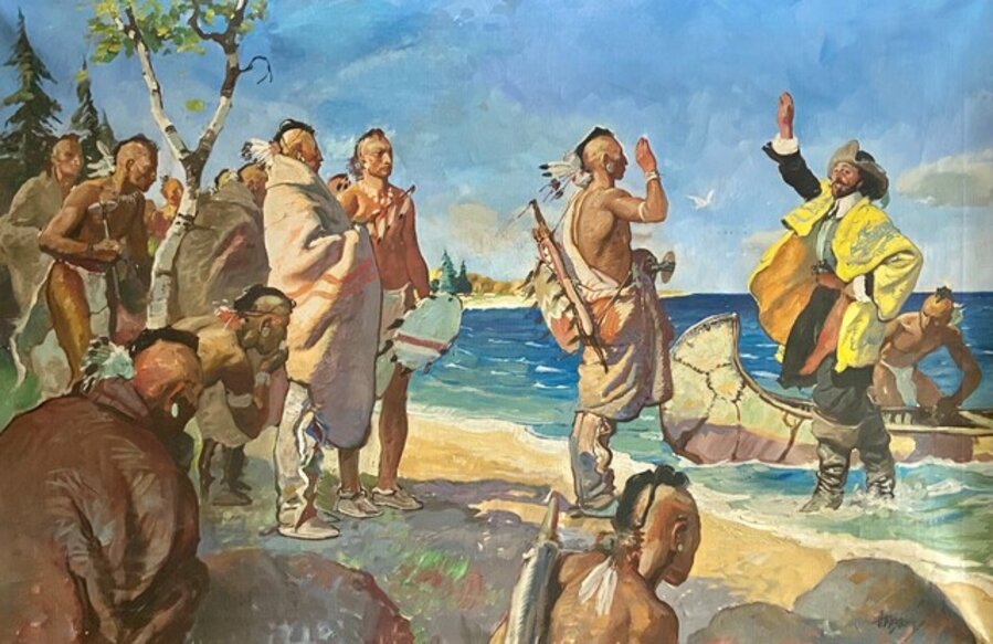 Jean Nicollet Greets the Sac Tribe in Wisconsin, Blue Book cover