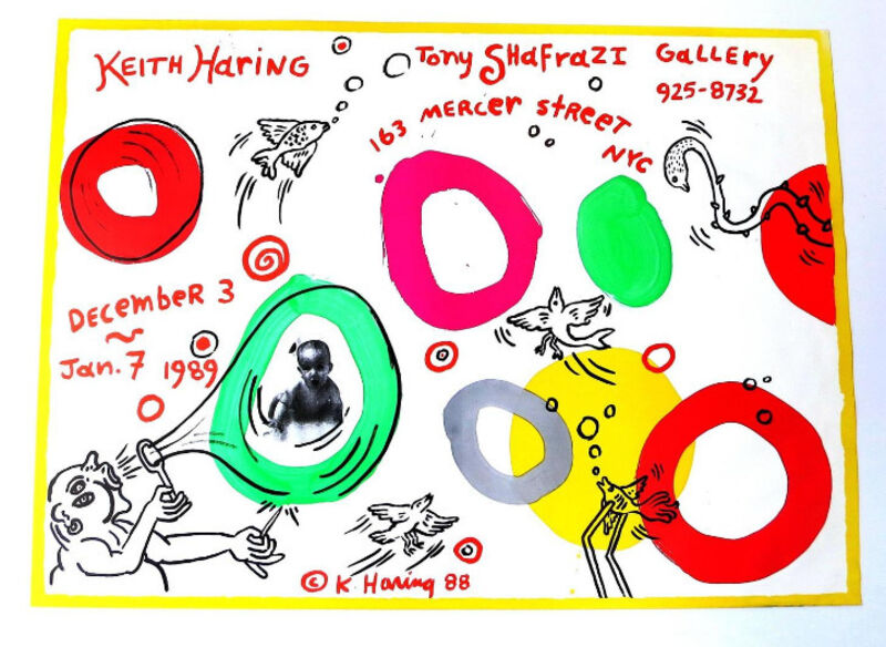 Keith Haring, ‘Exhibition Announcement Poster, 1988, Tony Shafrazi Gallery NYC’, 1988, Ephemera or Merchandise, Offset Lithograph, VINCE fine arts/ephemera
