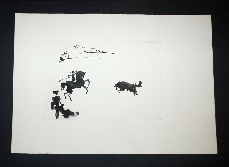 Pablo Picasso, ‘Citando al Toro con el Rejon (Summoning the Bull with the Spear)’, 1959, Print, Aquatint, Georgetown Frame Shoppe