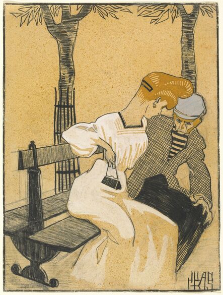 Juan Gris, ‘Man and Woman on Bench’, 1908/1909