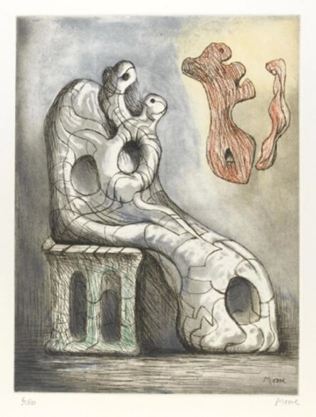 Henry Moore, ‘Mother and Child sculpture Ideas (1980) (signed)’, 1980