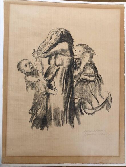Käthe Kollwitz, ‘Killed in Action 'Gefallen' Grieving Family Original Lithograph’, 1920-1929