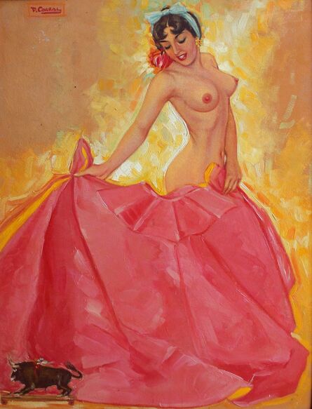 Fulgencio F. Corral, ‘Untitled (Nude with Red Cape)’, c. 1950