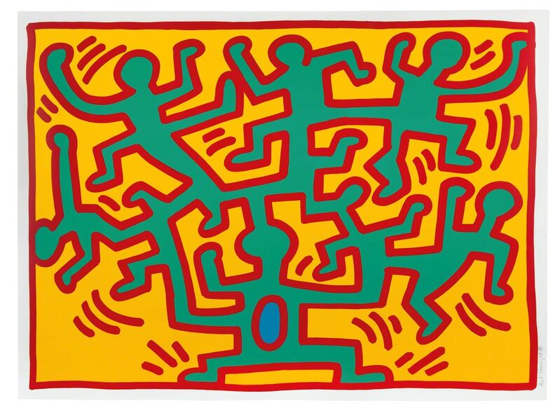 Keith Haring, ‘Plate II, from Growing Suite’, 1988, Print, Screenprint in colors on wove paper, Fine Art Mia