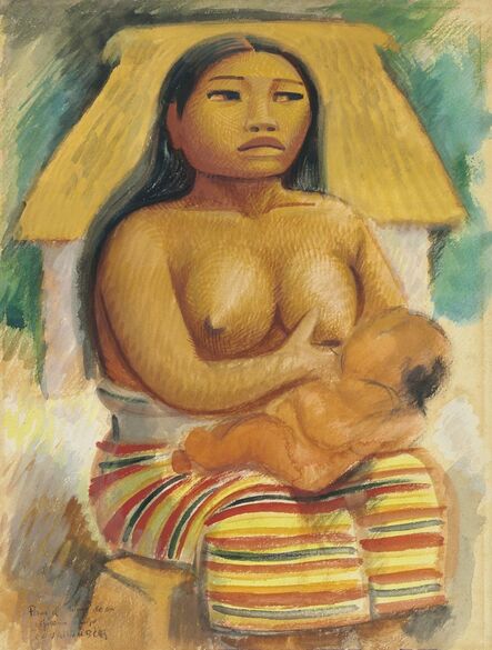 Miguel Covarrubias, ‘Mayan Woman / Portrait of a Thai Dancer (double-sided work)’