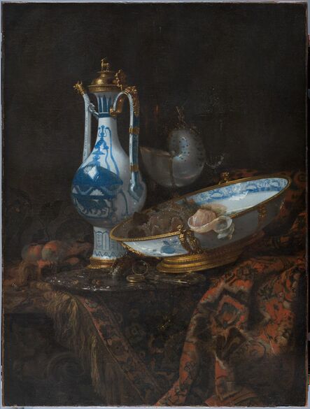 Willem Kalf, ‘Still life with Ewer and Basin, fruit, Nautilus Cup and other object’, ca. 1600