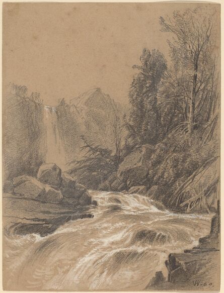 William M. Hart, ‘Mountain Landscape, Stream and Waterfall’, 1860