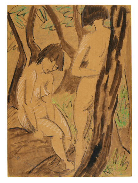 Otto Mueller, ‘Zwei Mädchen im Wald’, ca. 1925