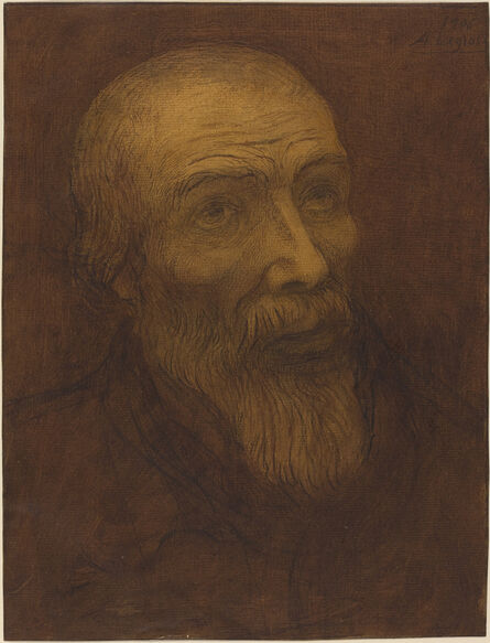 Alphonse Legros, ‘Head of a Bald Man with a Beard’, 1906