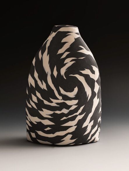 Lorraine Shemesh, ‘Black & White Tall Twist Nerikomi Bottle’, 2021