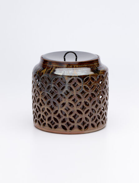 Hisaaki Kamei, ‘Water container (mizusashi) with shippo design openwork and lid’, ca. 2019