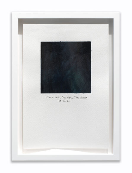 Amanda Williams (b. 1974), ‘What black is this you say? --"You're here all day for allies that end speeches on racial injustice with 'Marco Belinelli is out tonight'." --black (study for 08.06.20)’, 2020