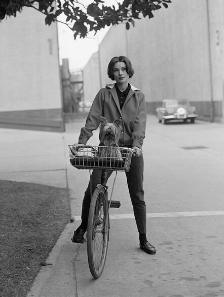 Sid Avery, ‘Audrey Hepburn on her bike at Paramount Studios’, 1957