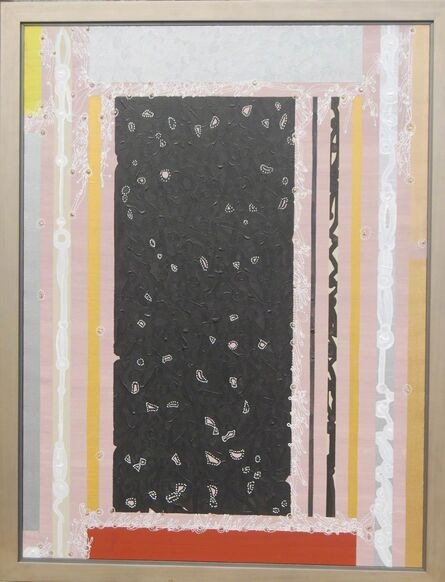 Amitava Das, ‘Abstract, Mixed Media, black silver pink grey colors, textured with gold by Modern Indian Artist Amitava Das’, 2007