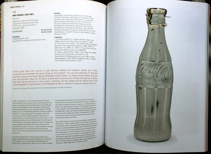 Andy Warhol, ‘You're In’, 1967, Sculpture, Spray paint on coca-cola bottle, EHC Fine Art Gallery Auction