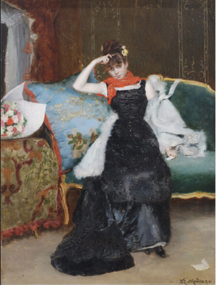 Raimundo de Madrazo y Garreta, ‘Laying young lady’, XIX