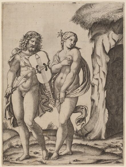 Marcantonio Raimondi, ‘Orpheus and Eurydice’