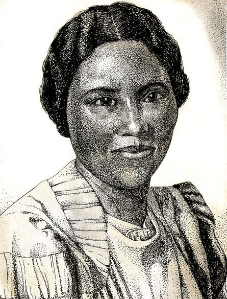 Lois Mailou Jones, ‘Stipple Drawing in Black and White of the First Lady of Haiti’, 1942