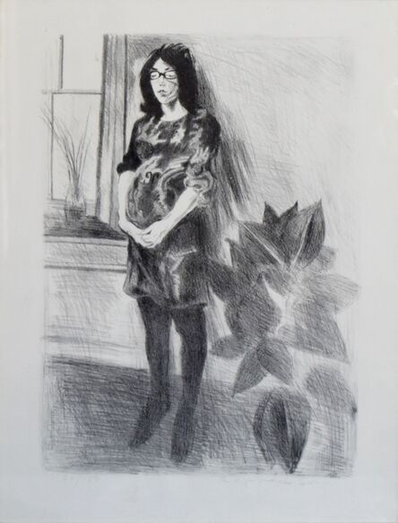 Raphael Soyer, ‘(Memories, Portfolio) Woman with Plant’, 1969