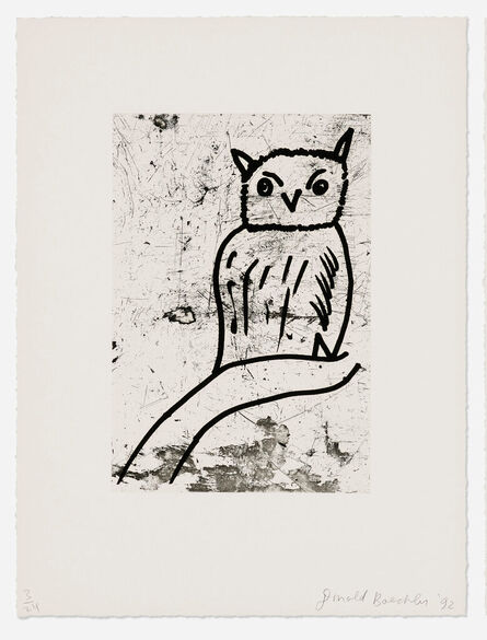 Donald Baechler, ‘Owl (from the Owls Portfolio)’, 1992