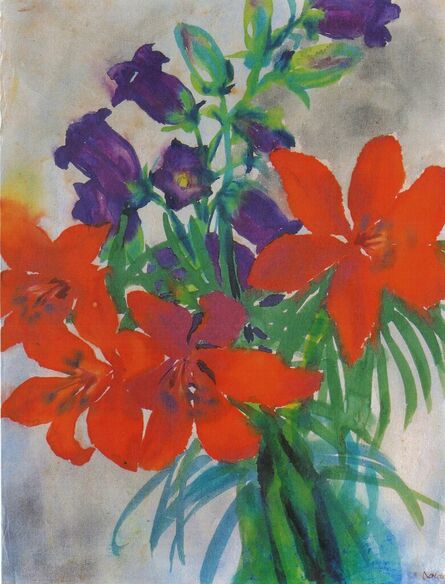Emil Nolde, ‘Fire Lillies and Bluebells’, 1930