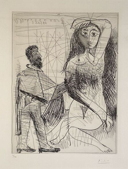 Pablo Picasso, ‘Peintre en Costume Espagnol peignant sur son Modèle’, 1968