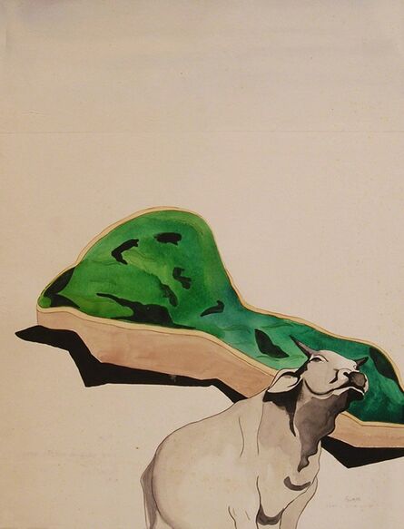 Pratul Dash, ‘Mixed Media in green & black, cow by Contemporary Indian Artist Pratul Dash’, 2007