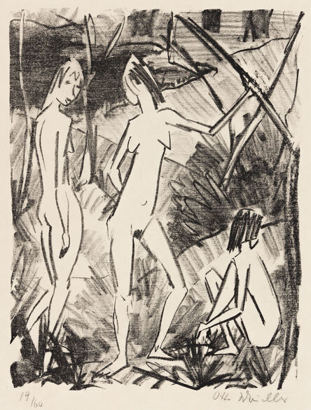 Otto Mueller, ‘Zwei Stehende und ein Sitzendes Mädchen’, 1922-25