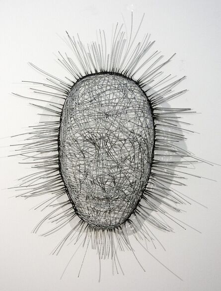 Dale Dunning, ‘Radiant - silver, abstract human face, steel aircraft cable wall sculpture’, 2019