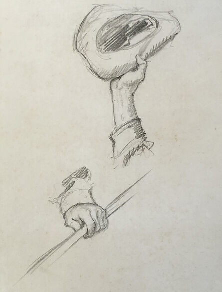 N.C. Wyeth, ‘Untitled Study (hand waving a hat; hand holding a rod)’, Unknown