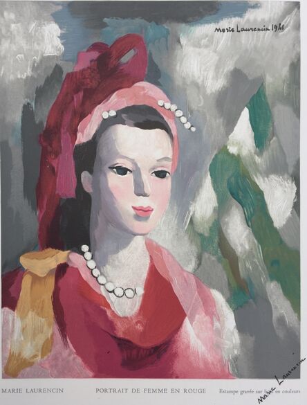 Marie Laurencin, ‘Portrait de Femme en rouge’, 1950