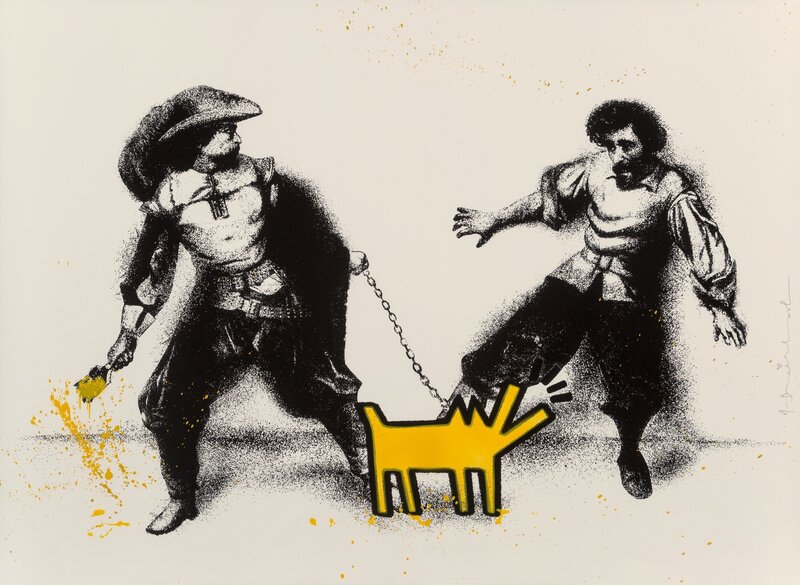 Mr. Brainwash, ‘Watch Out (Yellow)’, 2019, Print, Silkscreen in colors with acrylic hand-embellishments, Heritage Auctions