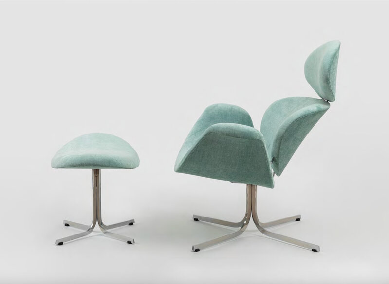 Pierre Paulin (1927-2009), ‘F 551’, 1959, Design/Decorative Art, Light green upholstered beechwood shell, polished aluminium base, Galerie kreo