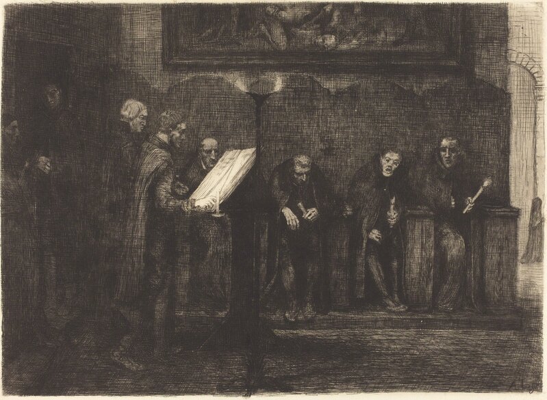 Alphonse Legros, ‘Spanish Singers (Les chantres espagnols)’, 1865, Print, Etching, National Gallery of Art, Washington, D.C.