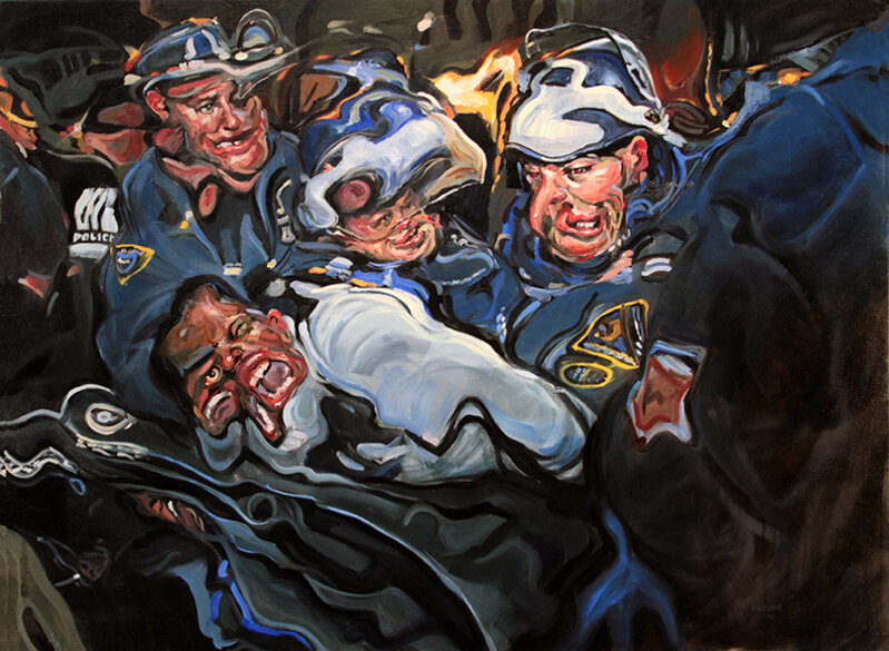 Jorg Dubin, ‘Black and Blue ’, 2016, Painting, Oil on Linen, Bruce Lurie Gallery