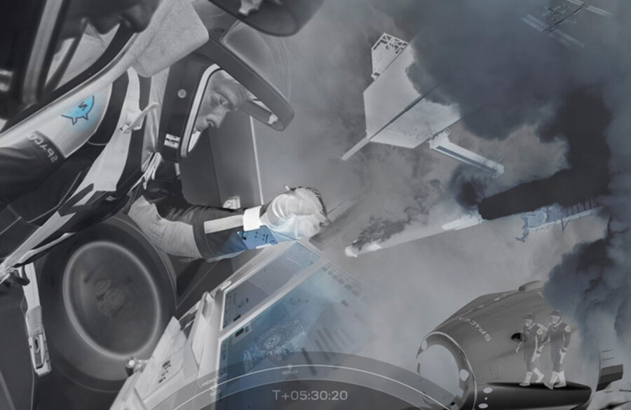 crew dragon - outer space